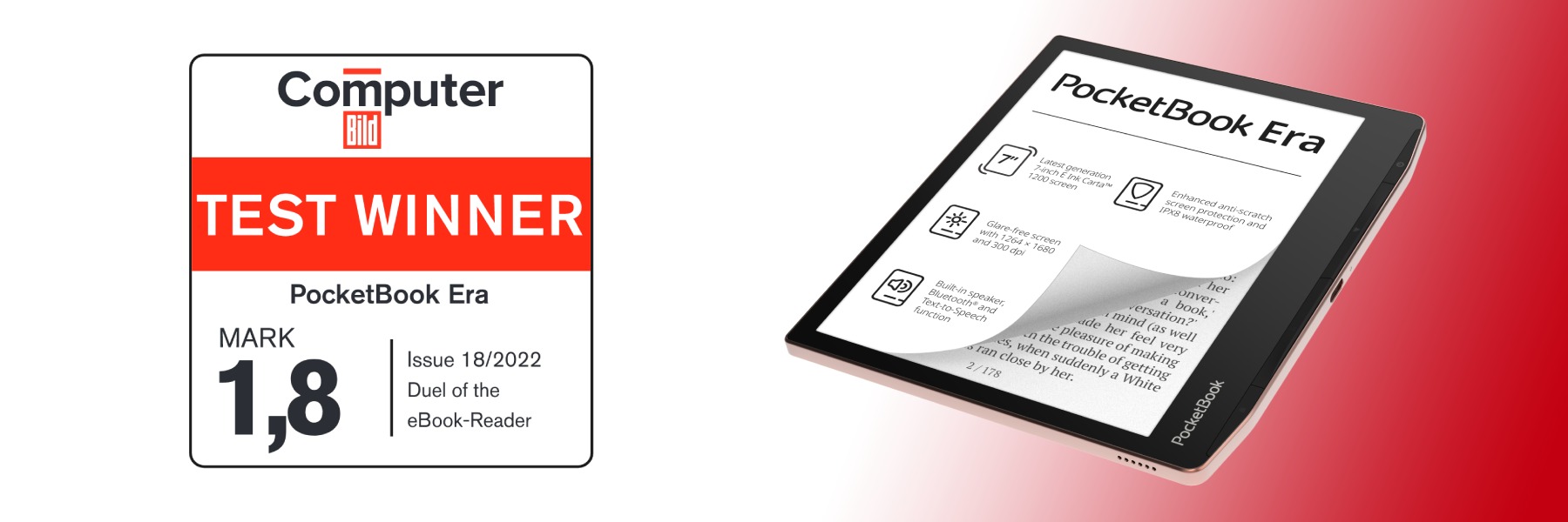 „PocketBook Era“ – „Computer Bild“ atlikto didelių e. skaityklių testo laimėtoja